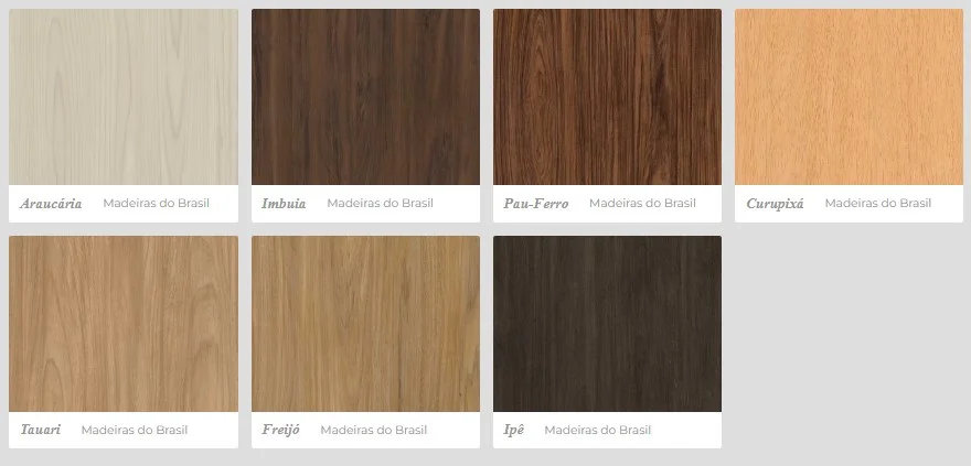 Tabela de cores MDF Guararapes — Madeiras do Brasil