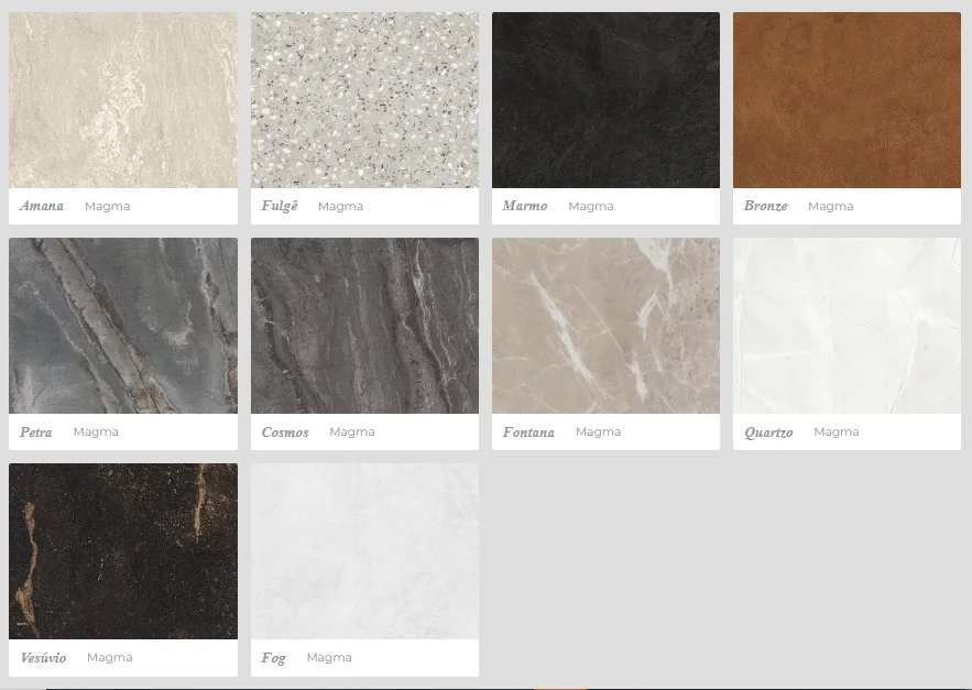 Tabela de cores MDF Guararapes — Magma