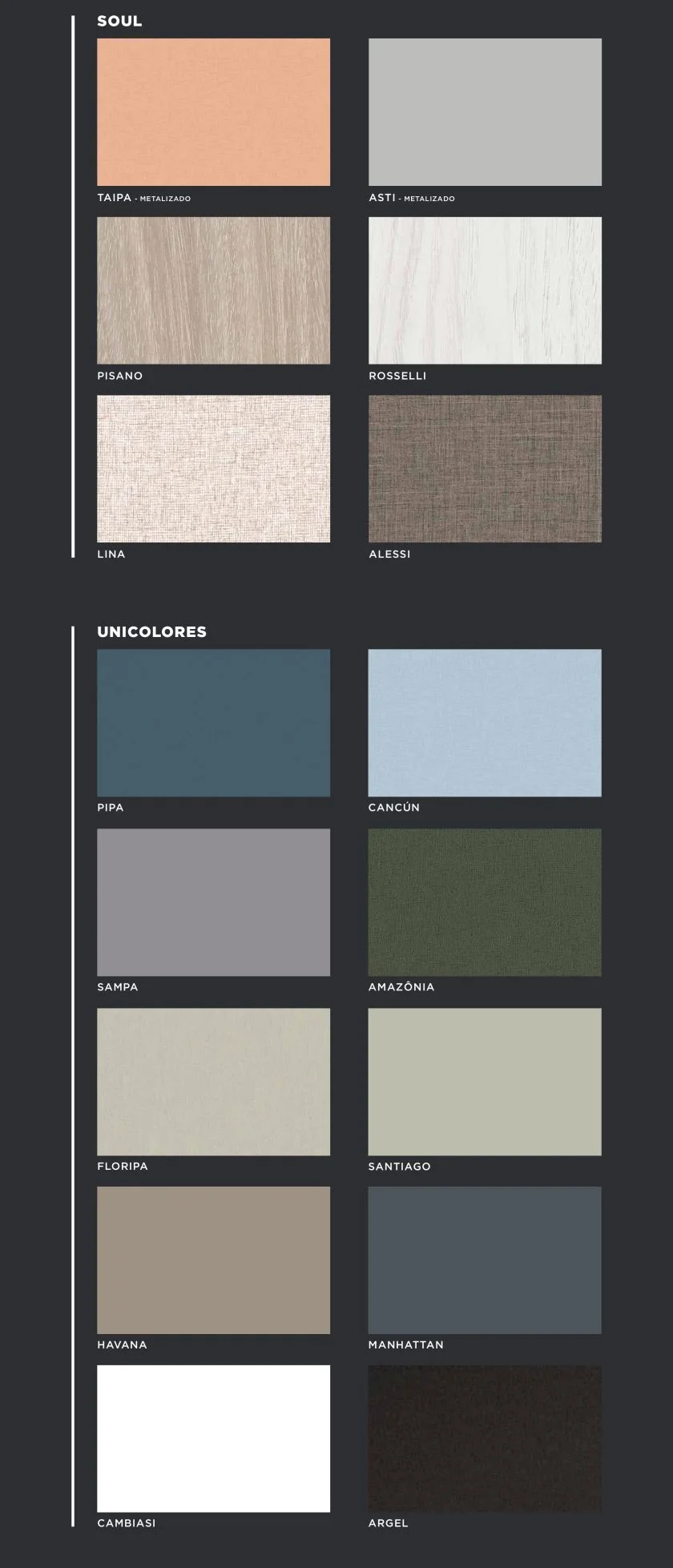 Tabela de cores MDF Sudati — Catálogo 3